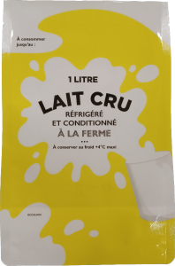 sachet lait cru